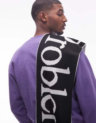 No Problemo Logo Reversible Scarf In Black