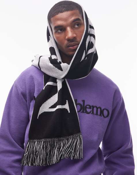 No Problemo logo reversible scarf in black white - view 1