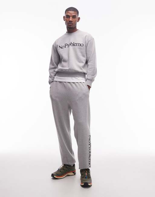 No Problemo logo sweatpants in gray heather