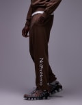 [No Problemo] No Problemo logo trackies in brown W27-28 BROWN