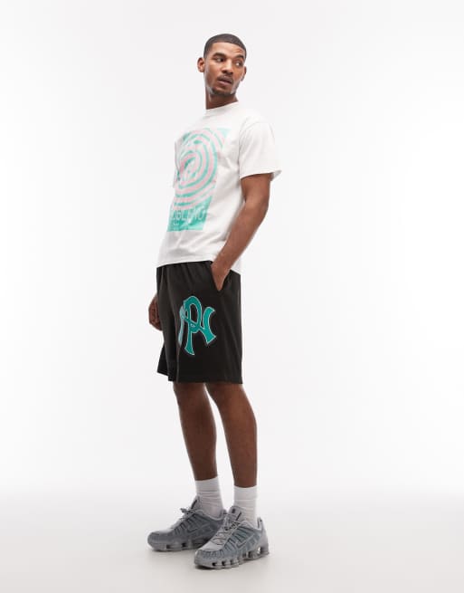 No Problemo mesh board shorts with NYP logo in black, 2 of 5
