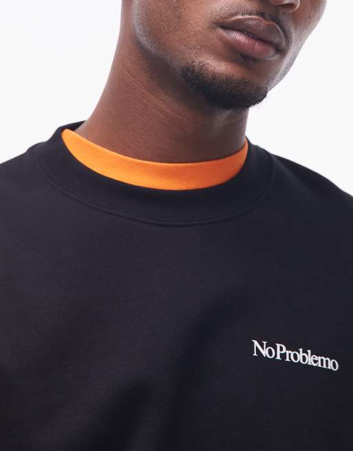 No Problemo mini logo cotton sweatshirt in black, 5 of 5