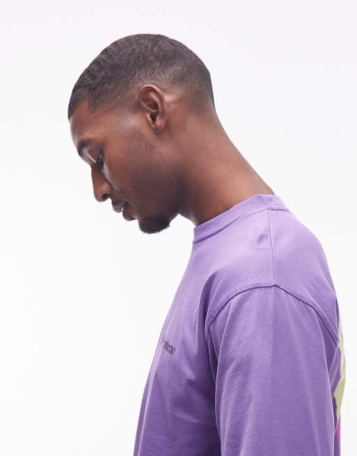 No Problemo mini logo long sleeve cotton t-shirt with back print in lilac, 4 of 5