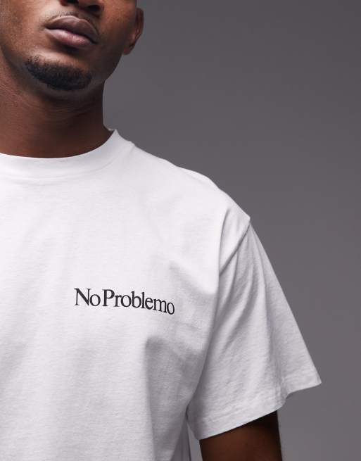 No Problemo mini logo t-shirt in white | ASOS