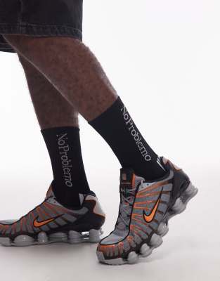 No Problemo Motif Detail Striped Socks In Black