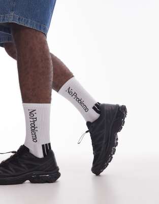 motif detailing striped socks in white