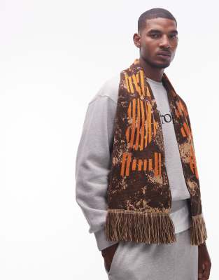 No Problemo Motif Scarf In Brown