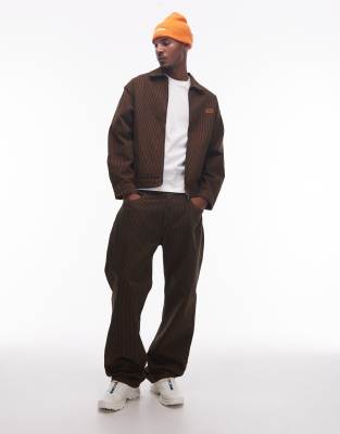 No Problemo No Problemo nayoka baggy cotton jeans co-ord in brown stripe