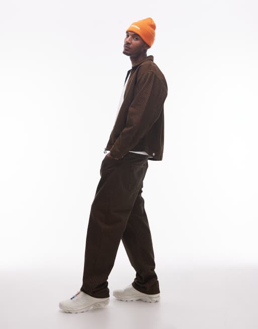 No Problemo nayoka baggy cotton jeans co-ord in brown stripe, 2 of 5