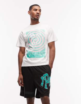 Netzstoff-Boardshorts in Schwarz mit „NYP"-Logo Schwarz W32