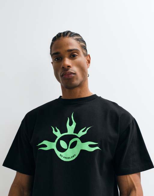 No Problemo 'no yang' front print t-shirt in black, 2 of 5