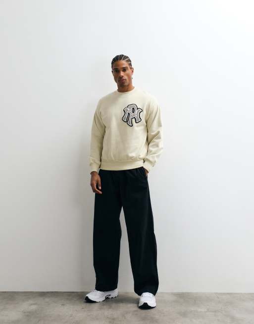No Problemo – NYP – Sandfärgad sweatshirt i collegestil, 4 av 5