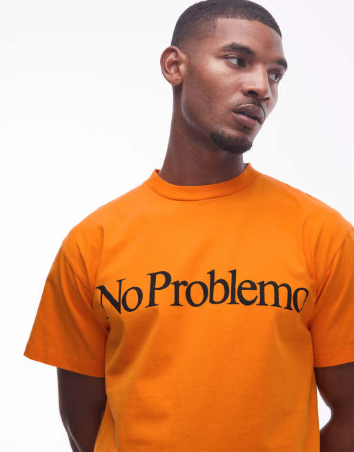 No Problemo – Orange t-shirt i bomull med logga, 5 av 5
