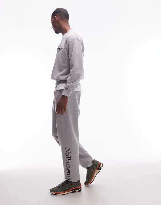 No Problemo - Pantalon de jogging en coton à logo - Gris chiné, 2 de 5