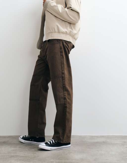 No Problemo - Pantalon droit en sergé 100% coton avec genou renforcé - Marron surteinté, 2 de 5