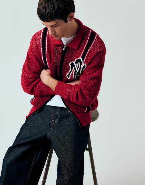 No Problemo - Pull style sport en maille au crochet - Rouge - view 1