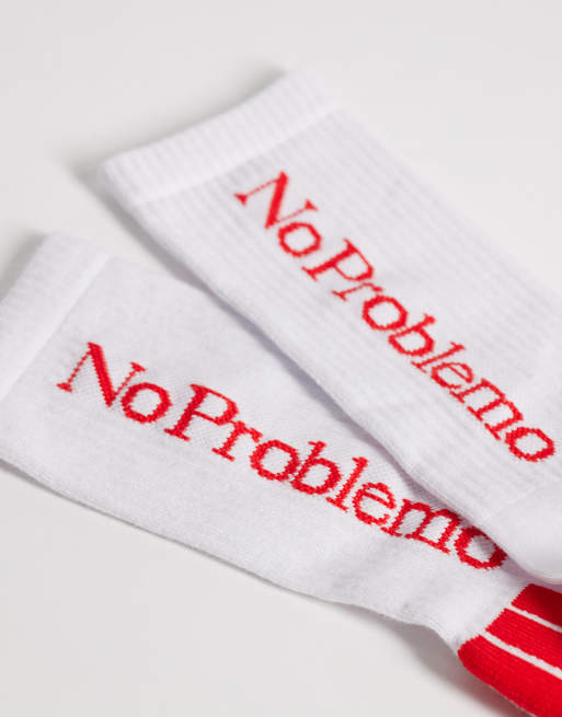 No Problemo socks in white, 3 of 3