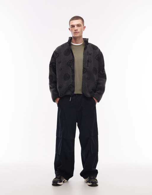 No Problemo space travel all over print fleece with double zip through in black, 2 of 5
