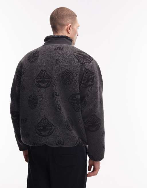 No Problemo space travel all over print fleece with double zip through in black, 3 of 5