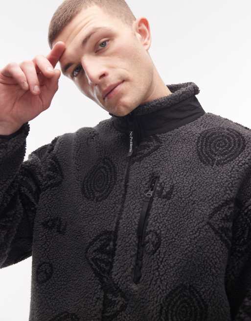 No Problemo space travel all over print fleece with double zip through in black, 5 of 5