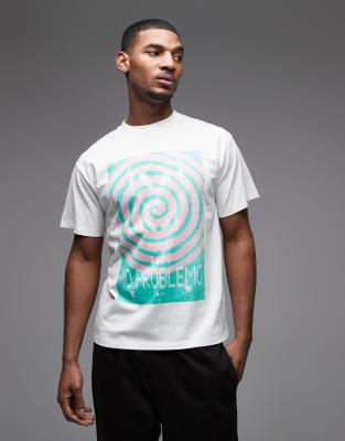 No Problemo 100% Cotton T-shirt With Spiral Front Graphic In White