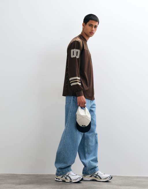No Problemo sports long sleeve jersey with NYP logo in brown, 4 of 5