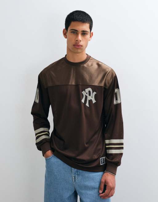 No Problemo sports long sleeve jersey with NYP logo in brown, 5 of 5
