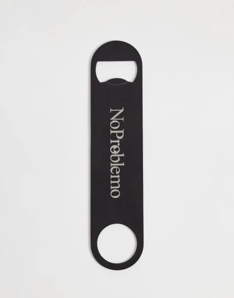 No Problemo stainless steel bottle opener in black - view 1