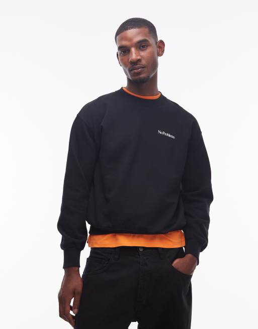 No Problemo - Sweatshirt met minilogo in zwart