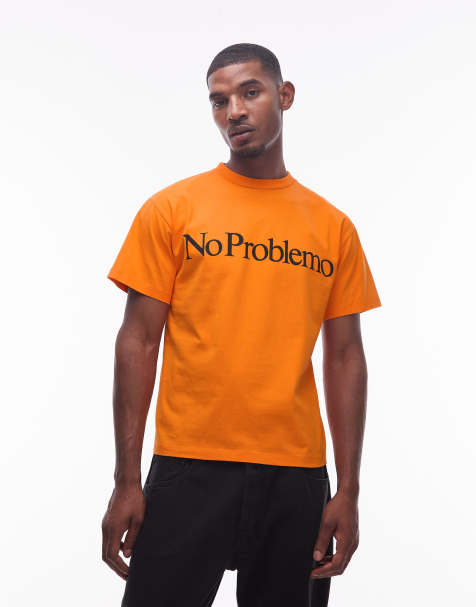 No Problemo - T-shirt arancione in cotone con logo - view 1