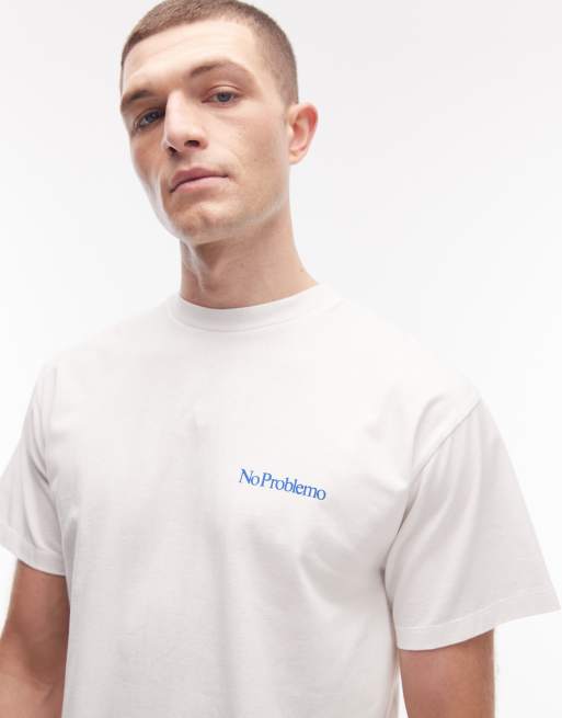 No Problemo - T-shirt bianca in 100% cotone con logo piccolo, 5 di 5