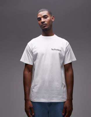 No Problemo - T-shirt en coton avec petit logo - Blanc