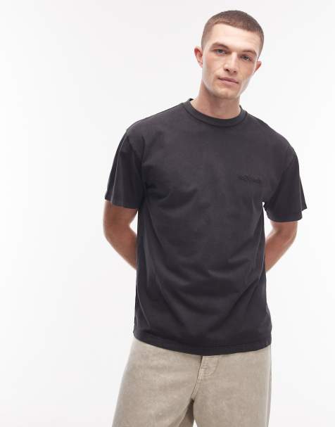 No Problemo - T-shirt van katoen met mini-logo in zwart met wassing - view 1