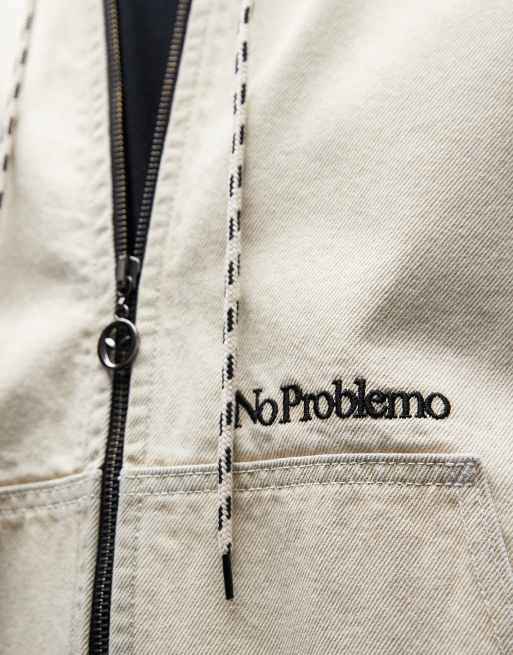 No Problemo - Workwear - Denim jack met ritssluiting in stone, 5 van 5