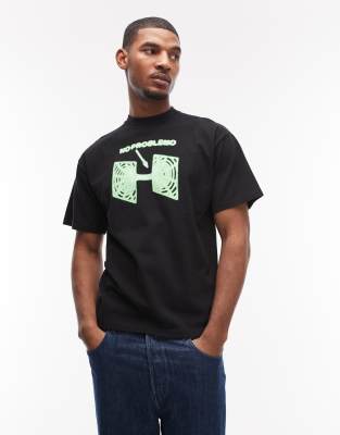 No Problemo 100% Cotton T-shirt With Wormhole Front Graphic In Black