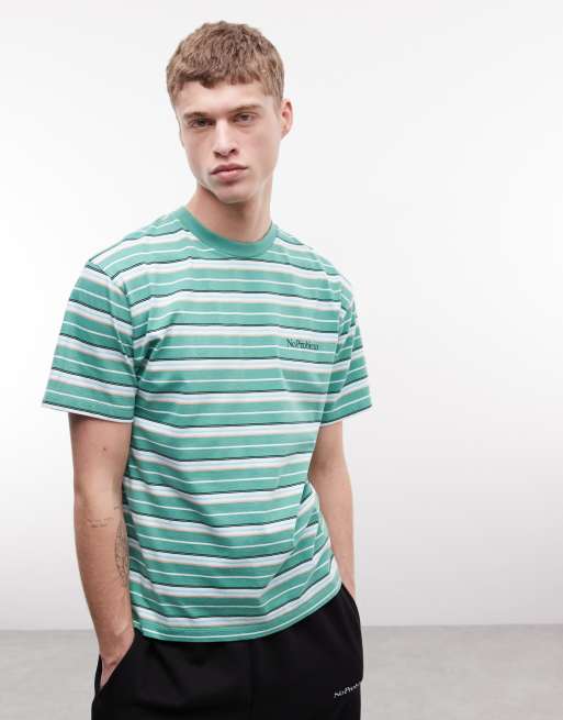 No Problemo x ASOS - Exclusivité - T-shirt 100 % coton à logo - Rayures vertes, 2 de 5