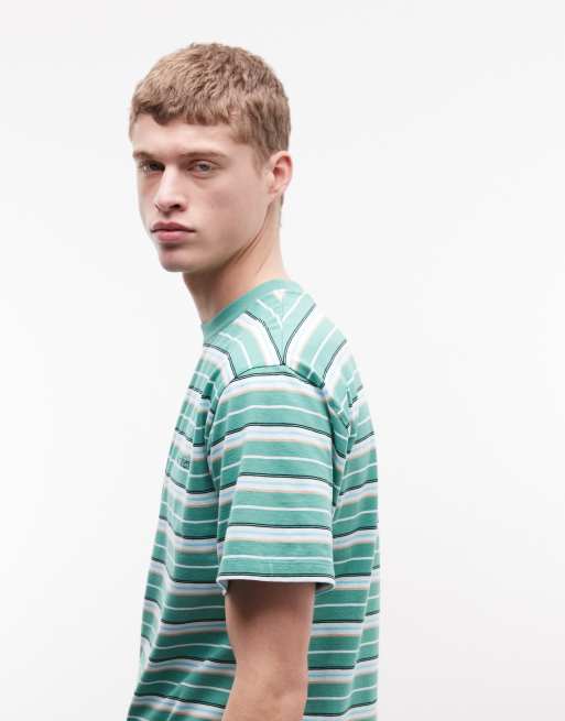 No Problemo x ASOS - Exclusivité - T-shirt 100 % coton à logo - Rayures vertes, 4 de 5