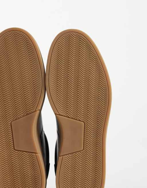 NOAK baskets rétro à lacets avec semelle gomme en cuir et daim noir, fabriquées au Portugal, 5 de 5