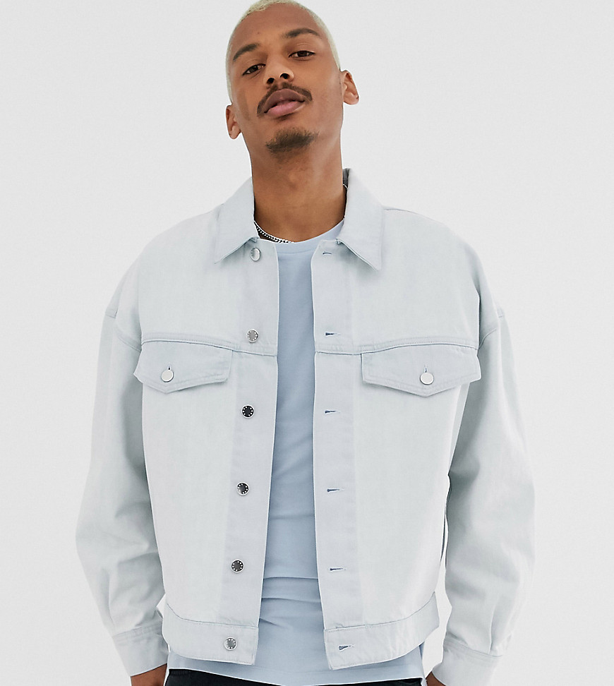 Noak – Blå och vit jeansjacka i oversize-modell