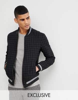 bomber jacket checkered inside