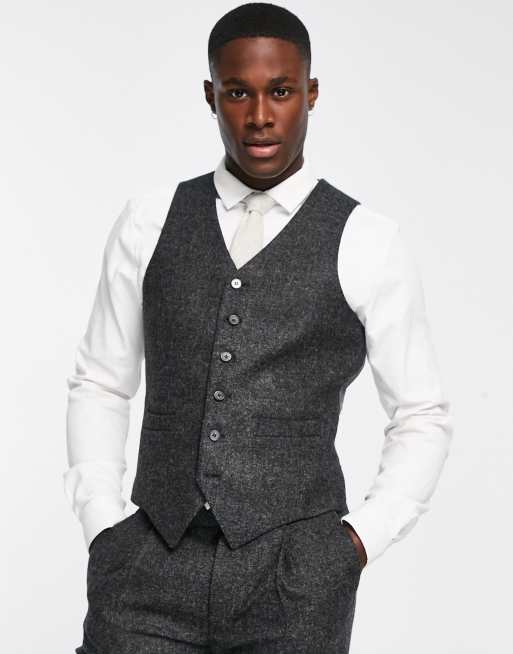 Dark grey hotsell tweed waistcoat