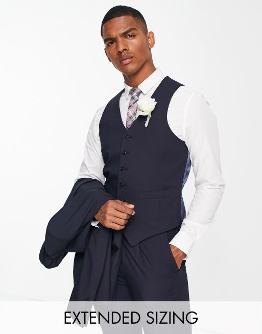 Noak - Camden - Gilet da abito premium super skinny blu navy elasticizzato