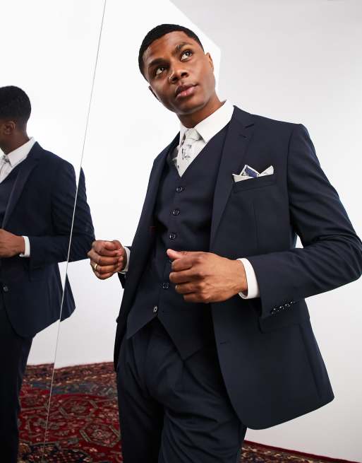 Noak 'Camden' skinny premium fabric suit jacket in navy with stretch