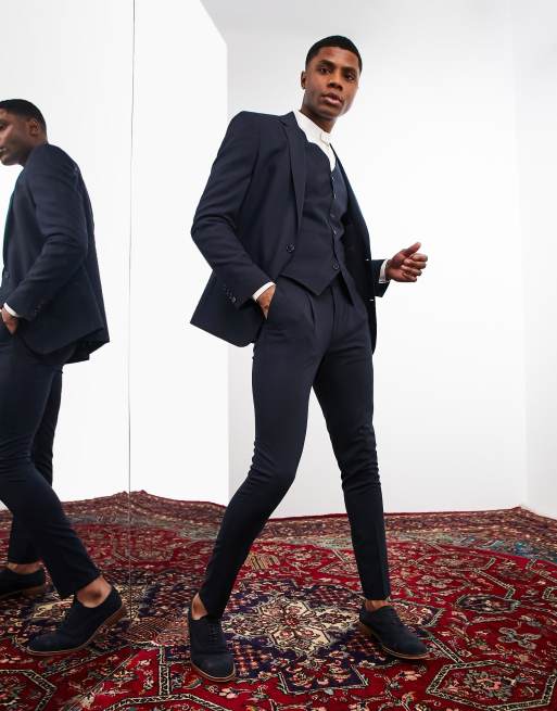 Noak 'Camden' skinny premium fabric suit pants in navy with stretch