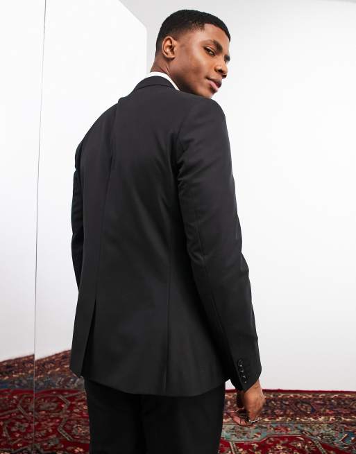 Noak 'Camden' slim premium fabric suit jacket in black with stretch | ASOS