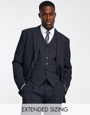 Camden' slim premium fabric suit jacket in navy with stretch