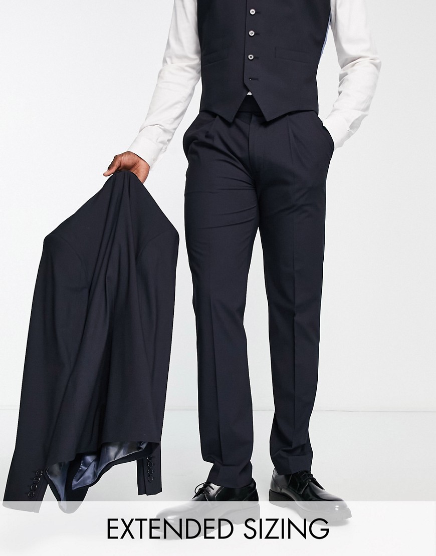 Noak 'Camden' slim premium fabric suit trousers in navy with stretch