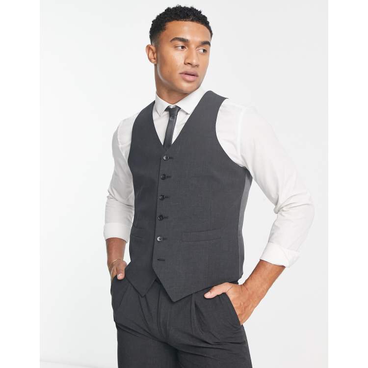 Charcoal grey hot sale suit vest