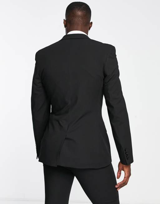 Noak Camden' super skinny premium fabric suit jacket in black with ...