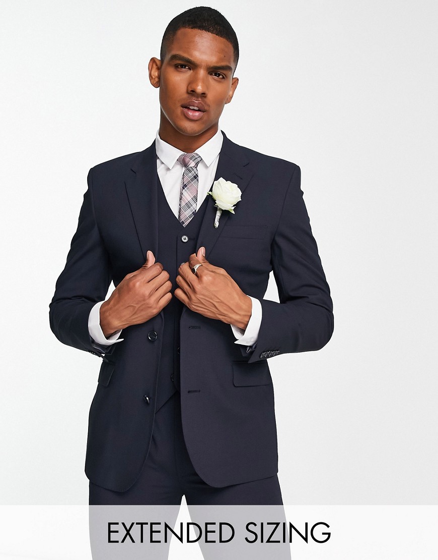 'Camden' super skinny premium fabric suit jacket in navy with stretch